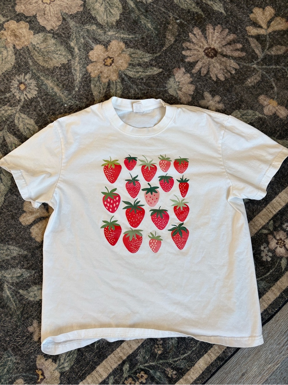 White Womens  Strawberry Graphic Tee
